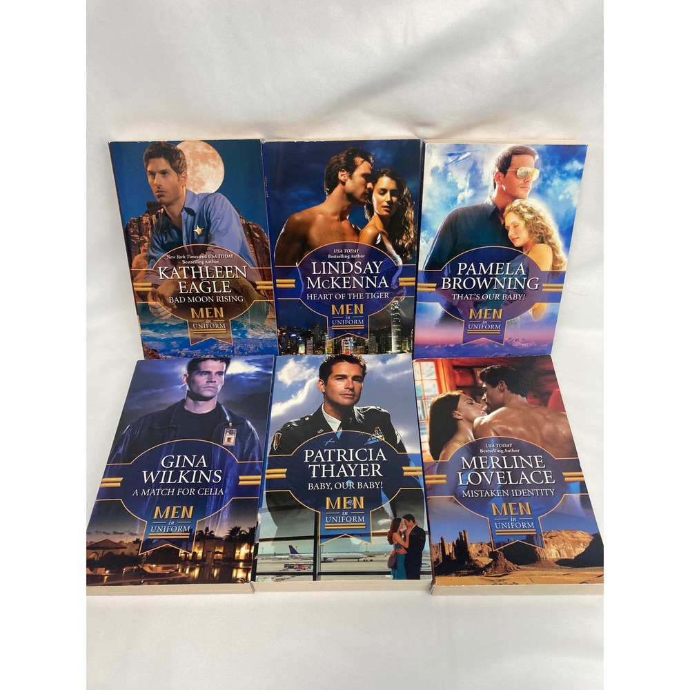 Men in Uniform Romance Paperback Lot of 5 Harlequin Roberts York Daniels Herron